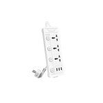 Deli ET410 3-Port Power Strip White